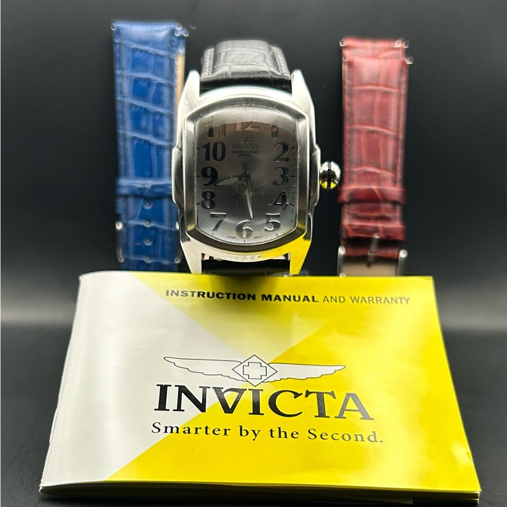 Invicta Men’s Lupah 5726 Rectangle Stainless Steel Quartz Watch 38mm New Battery
